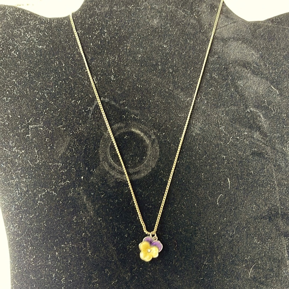 Cute Purple & Gold Flower pendant
